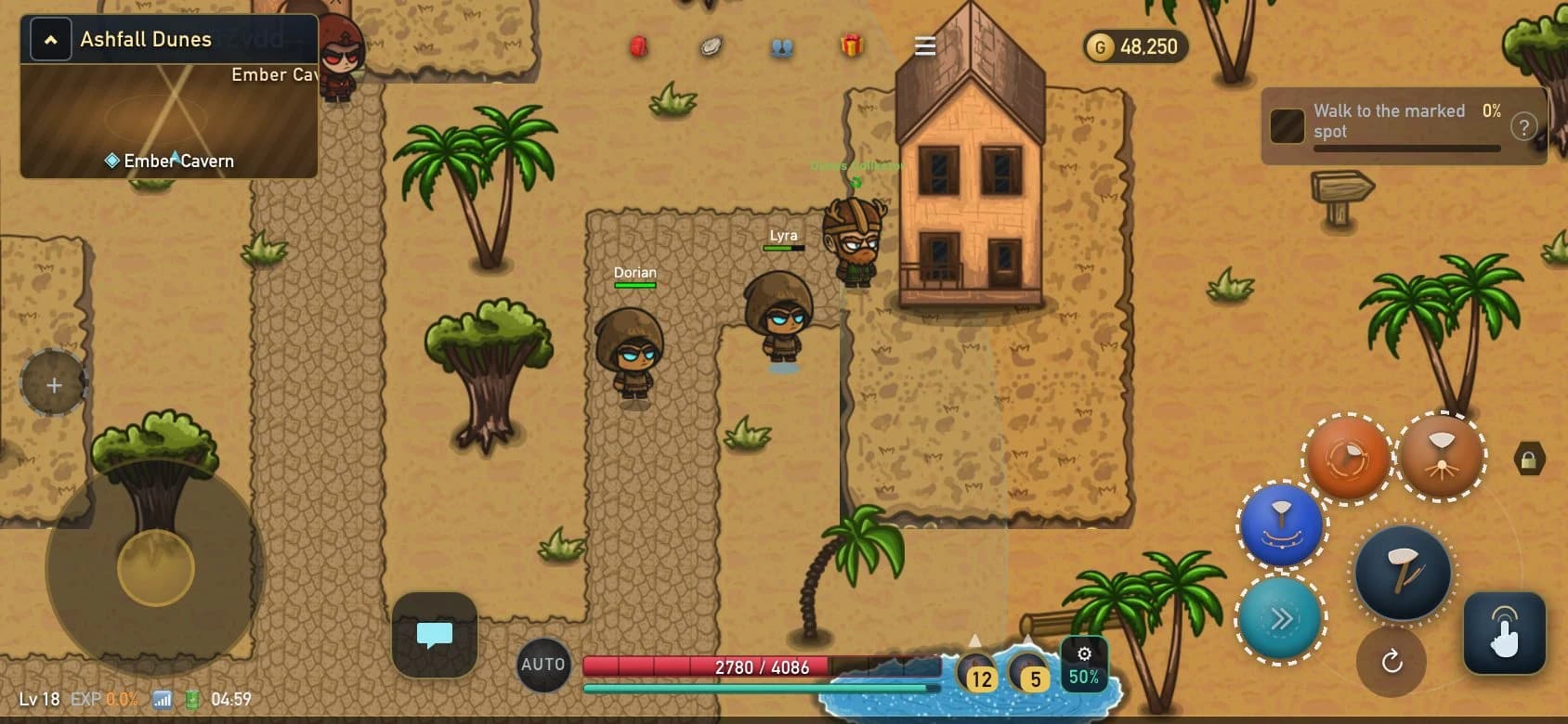 Ancient Relic gameplay: players on the paths of Ashfall Dunes.
